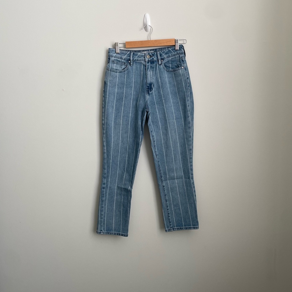 PacSun Striped Cropped Ankle Mom Jeans